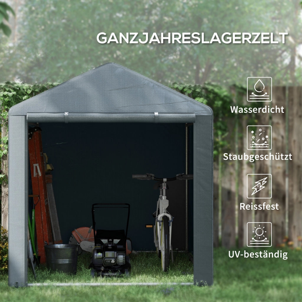 RIMESSA DA GIARDINO 160x218x172 cm in acciaio grigio scuro con porta