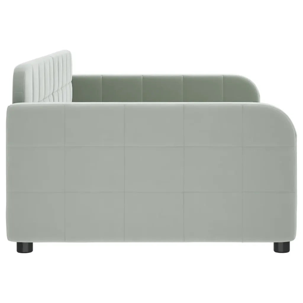 Letto da Giorno Grigio Chiaro 100x190 cm in Velluto 354076