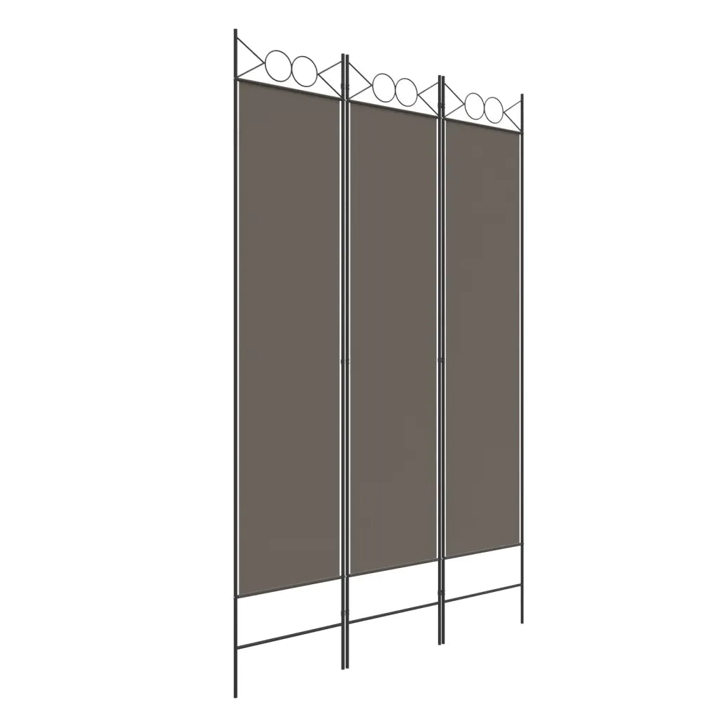 Divisorio Ambienti | Divider per stanze | Paravento a 3 Pannelli Antracite 120x220 cm in Tessuto
