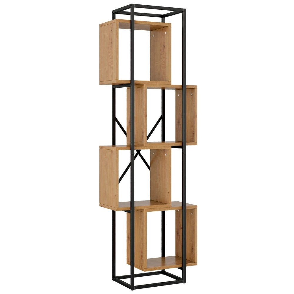 Scaffale Libreria Aperto 4 Ripiani in Metallo e MDF ¨C Xylo ¨C 59x30x180 cm