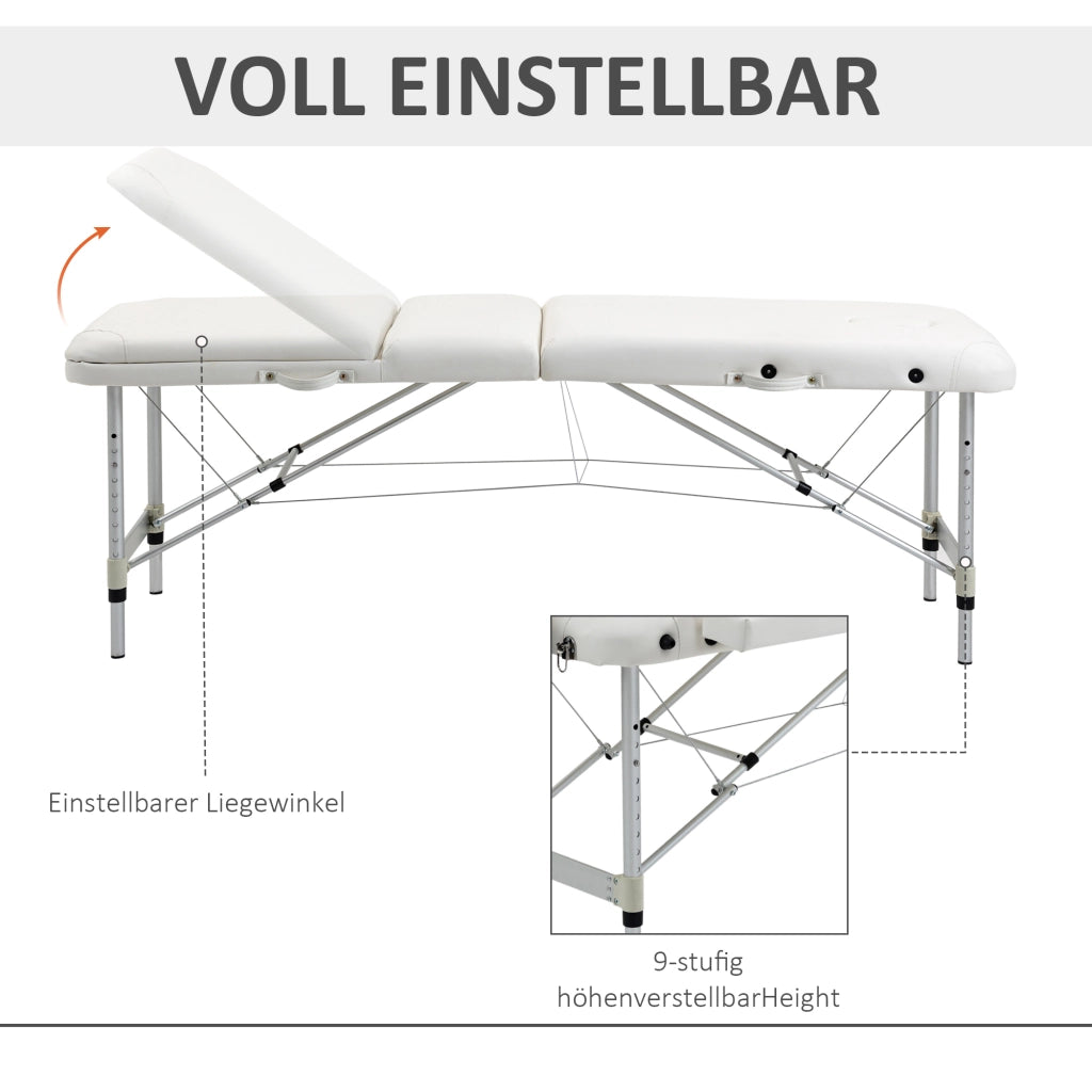 Letto Massaggio 3 Zone Regolabile Pieghevole ¨C zephmum ¨C Bianco 90x200 cm