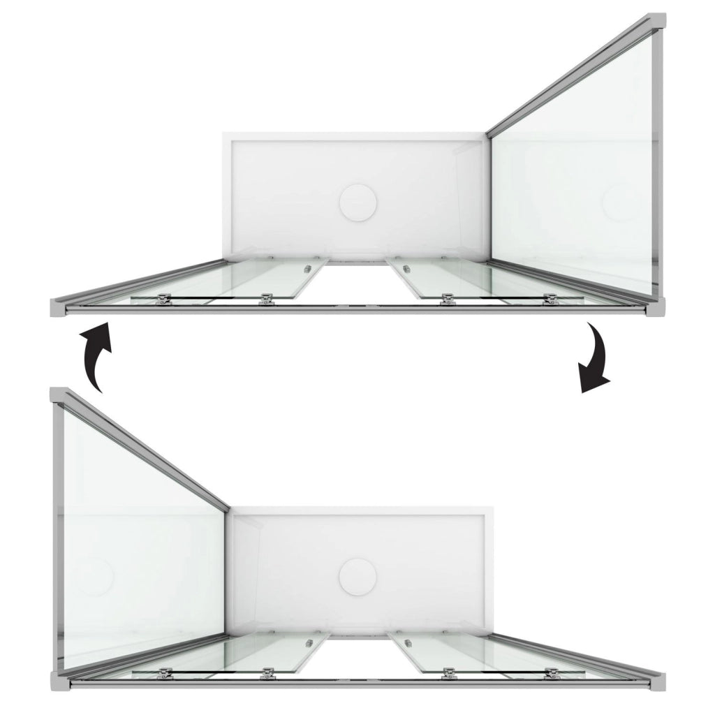 Box Doccia 75x140 CM H198 trasparente mod. Young Duo 2 Ante