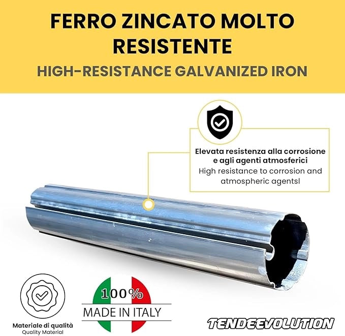 Rullo Avvolgitore Ferro Zincato Ø60 | Tenda da Sole | Lunghezza 4m | Universale & Resistente