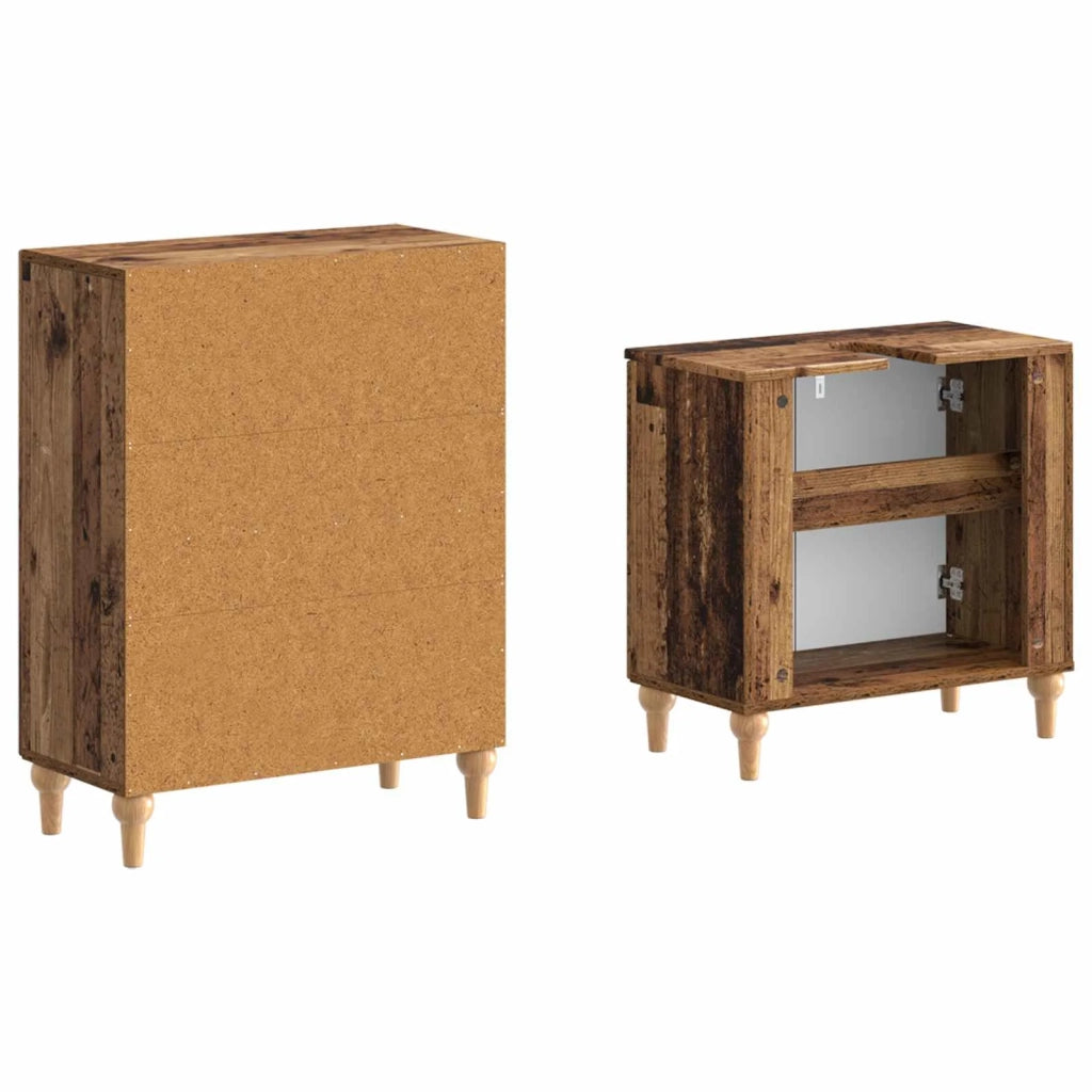 Set di Armadi da Bagno da 2 Pezzi ALKMAAR Legno antico 3417592