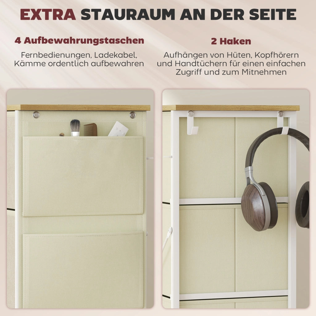 Com¨° con cassetti in tessuto ¨C Minimal ¨C 120x40x