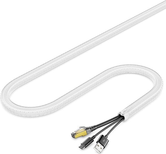 Cassafilo con chiusura a ritaglio 1,5m - Gestione di alta qualità delle cavi per casa e ufficio - Protezione e ordine nei cavi