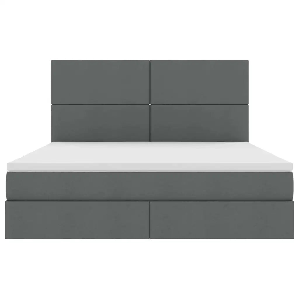 Letto con contenitore e LED con led Grigio scuro 160 x 200 cm 3372364