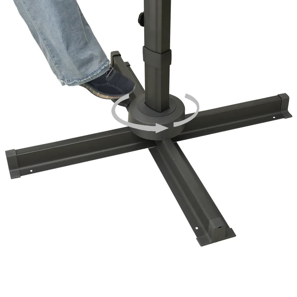Ombrellone a Sbalzo con Palo e Luci a LED-Ombrello da giardino Antracite 300 cm 602616