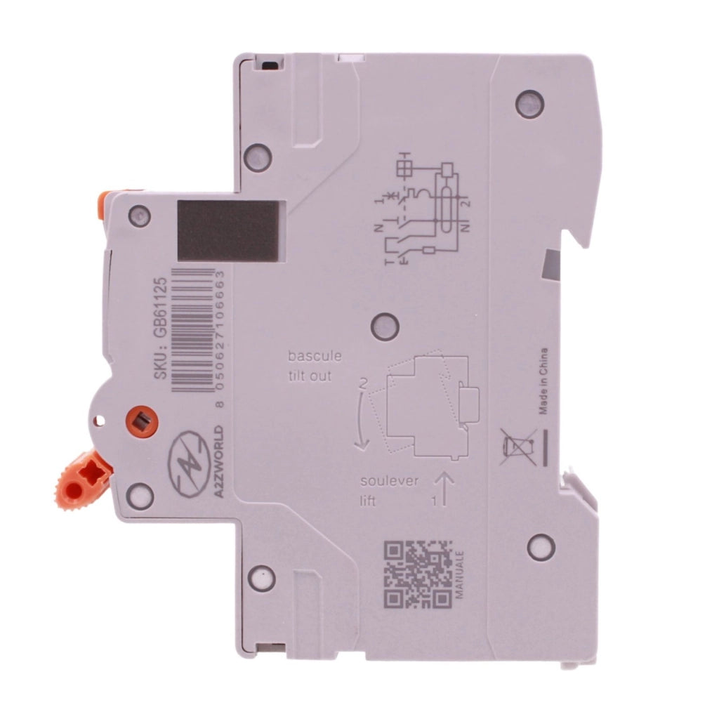 RCBO Interruttore Magnetotermico Differenziale Tipo A-SI Super Immunizzato, Curva B 1P+N 1M 6000A 30mA AC 230V IP20, GYR10N, Disponibili 6A 10A 16A 20A 25A 32A 40A (B25A)