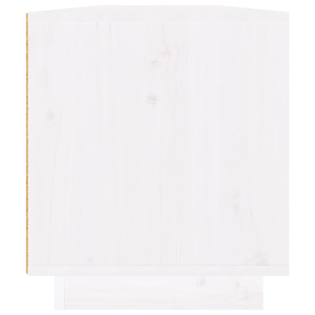 Mobile Porta TV Bianco 110x34x40 cm in Legno Massello di Pino