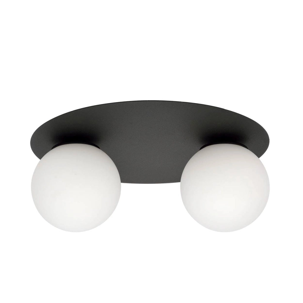 Plafoniera Emibig SOLAR 2 luci E14 nero/opal metallo