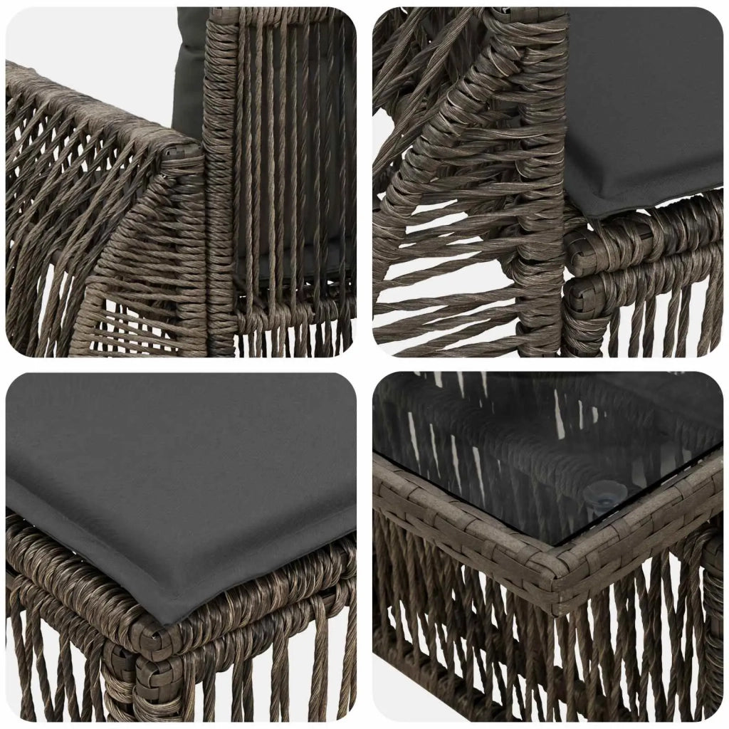 Set Divano da Giardino 5 pz Grigio e Grigio Scuro polyrattan 3436934