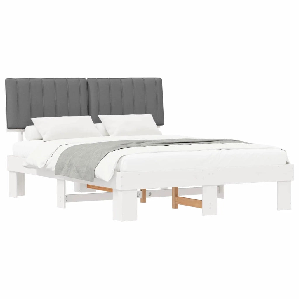 Letto con Testiera Rivestita Grigio chiaro 160 x 200 cm 877478