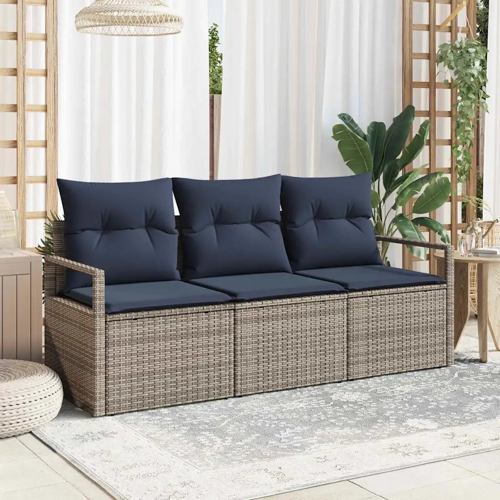 Set di divani 3 pcs Grigio polyrattan 3346245