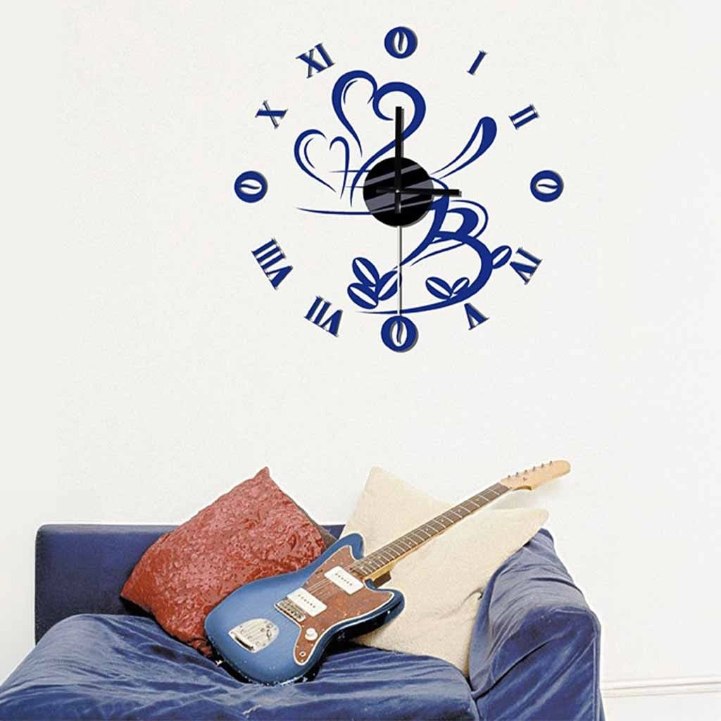 Kit orologio in vinile e schiuma EVA, blu, 60x60cm