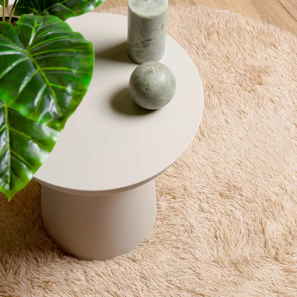 Tappeto Shaggy a Pelo Lungo NAVARRA Beige 100x100 cm poliestere 4102893