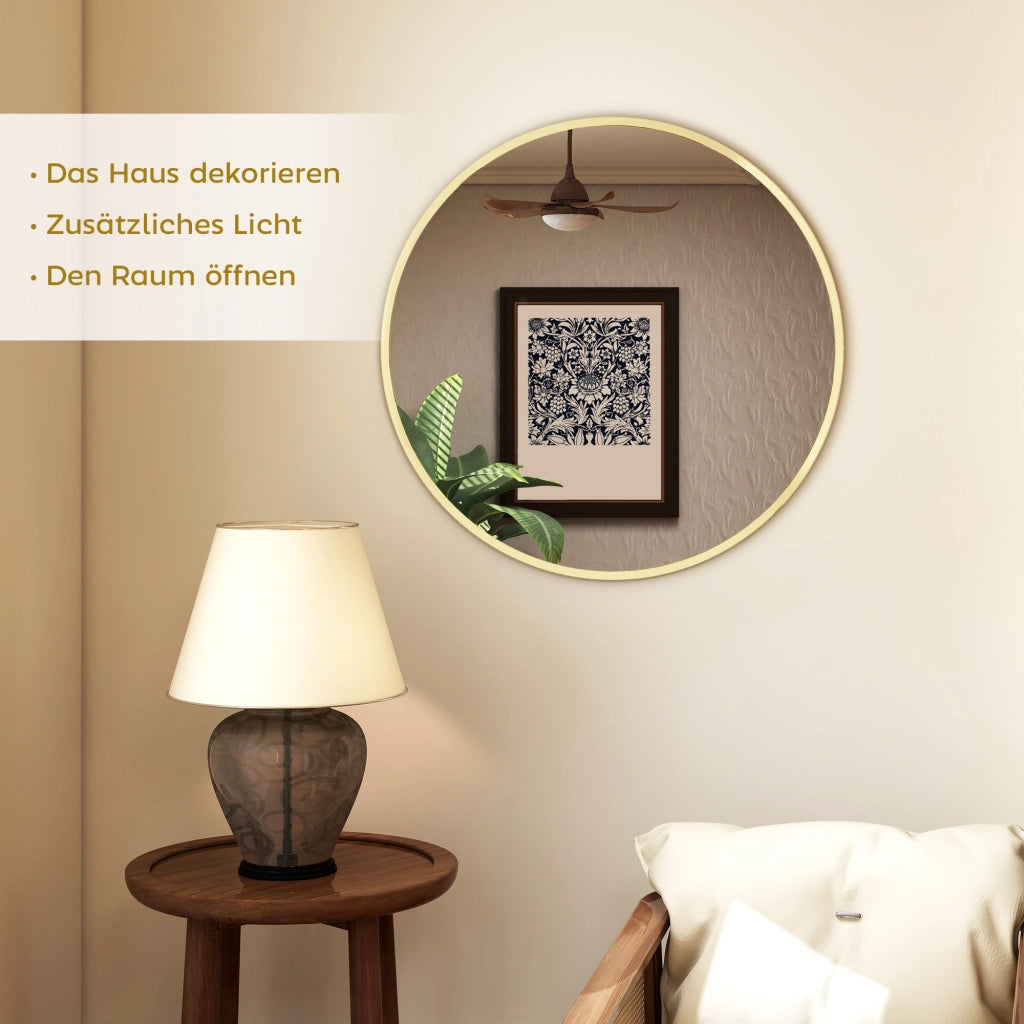 Specchio da Parete Moderno ¨C Minimal ¨C Oro 61x61 cm