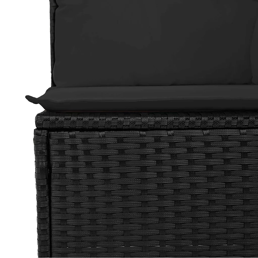 Set di divani con cuscino con cuscino 9 pcs Nero polyrattan