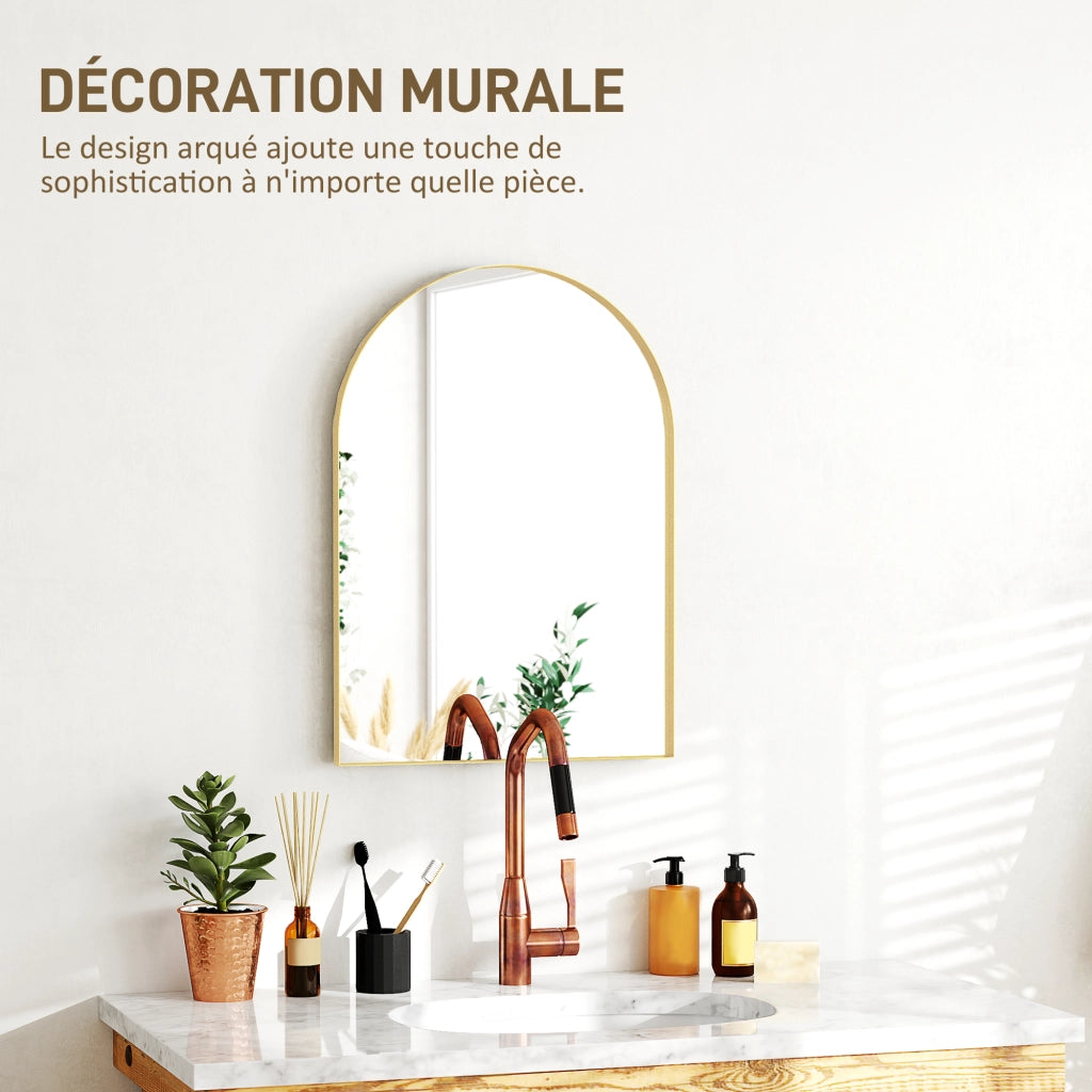Specchio da parete con cornice in legno ¨C zephmum ¨C 50x70 cm oro