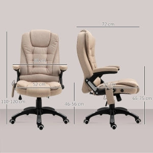 SEDIA UFFICIO Ergonomica con massaggio e riscaldamento, 68x72x110-120 cm, Marrone