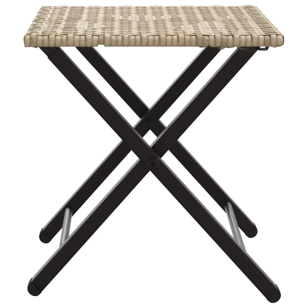 Set da Pranzo da Giardino Pieghevole 5pz | Set Salotto da Giardino Beige in Polyrattan