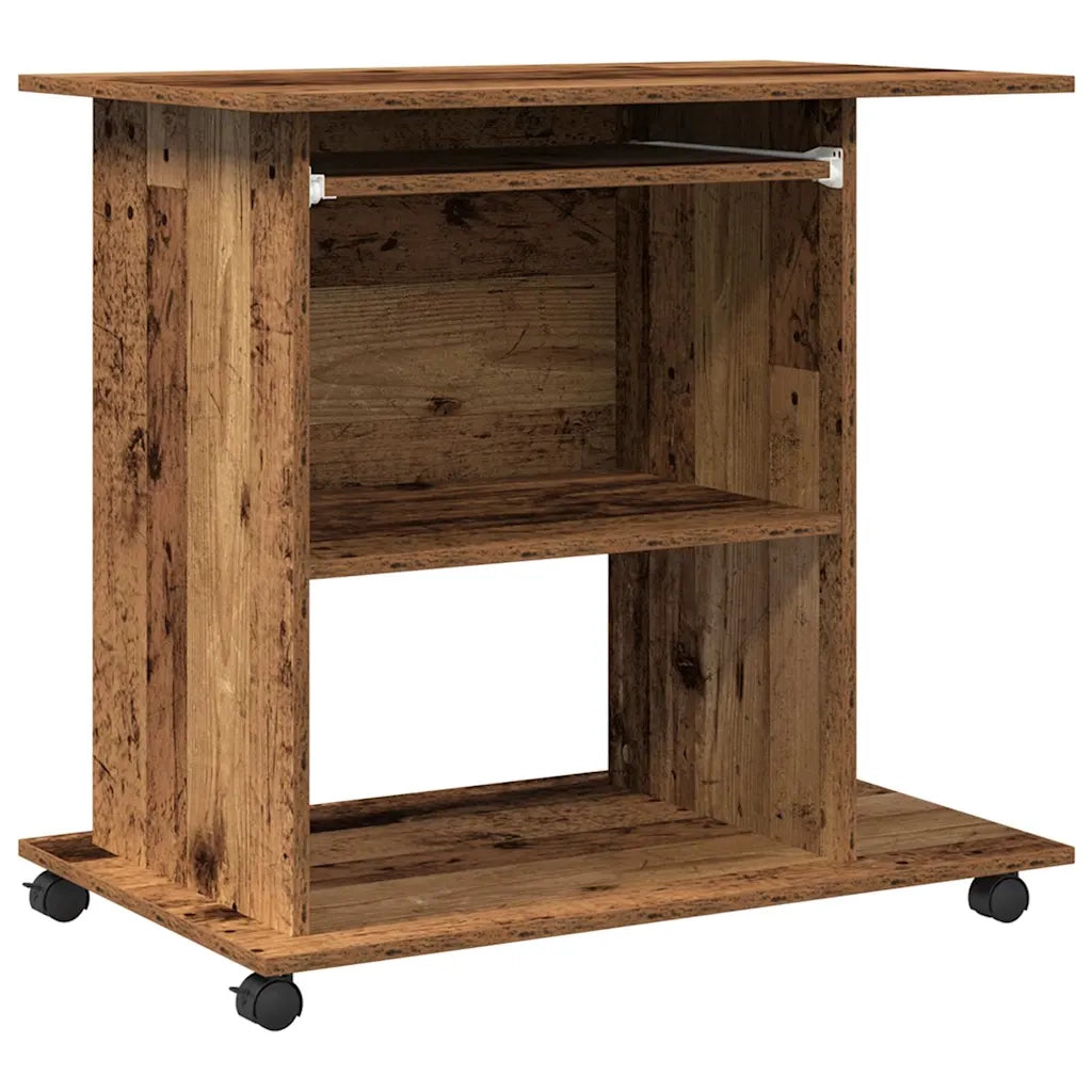 Scrivania da Computer Legno Antico 80x50x75cm Legno Multistrato 856052