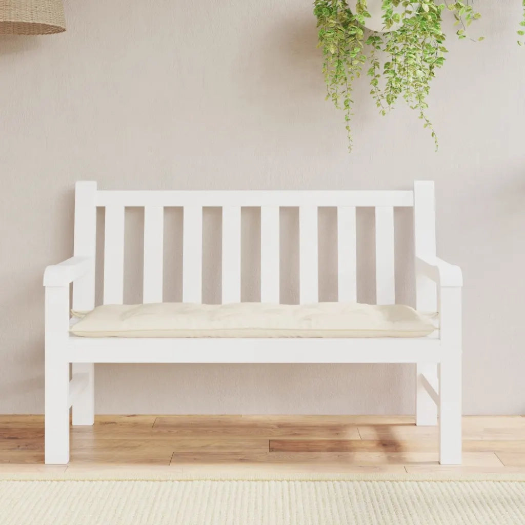 Cuscino per Panca | Cuscini per sedie da Giardino Crema 120x50x7 cm Tessuto Oxford