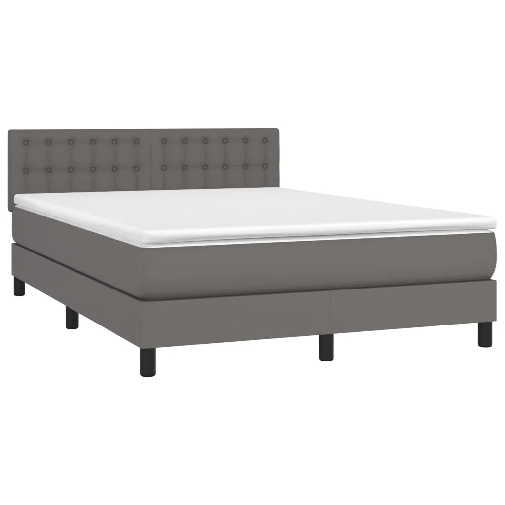 Giroletto a Molle con Materasso Grigio 140x190 cm in Similpelle 3141123