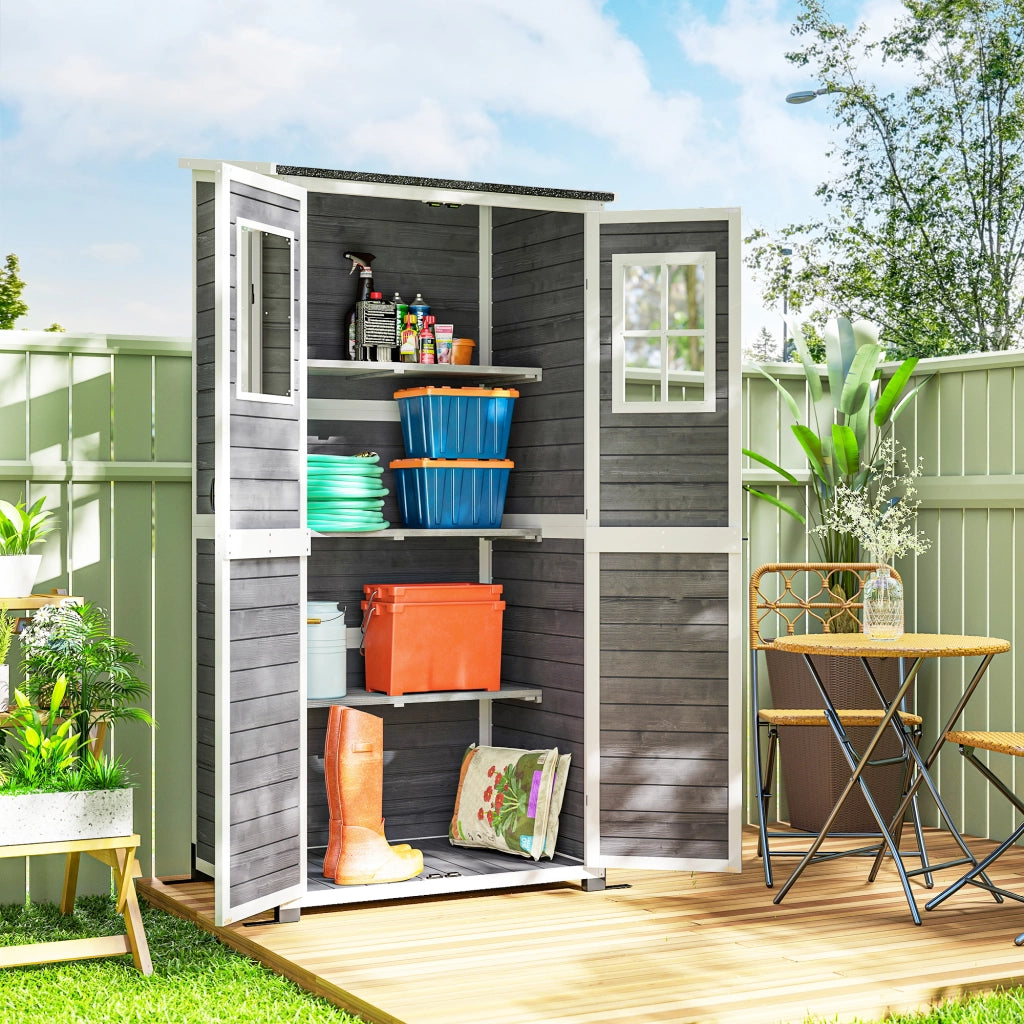 Casetta da giardino ¨C Minimal ¨C 91x69x192 cm, legno, grigio chiaro