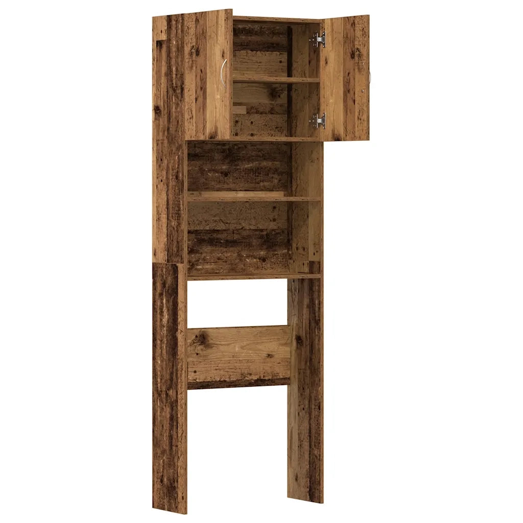Mobile Lavatrice Legno Antico 64x24x190 cm in Legno Multistrato 859134