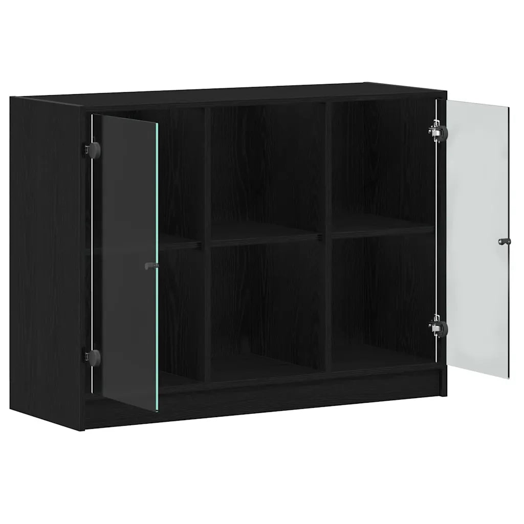 Credenza | Madia | Buffet da pranzo | Armadio da pranzo Rovere Nero 100 x 37 x 75.5 cm