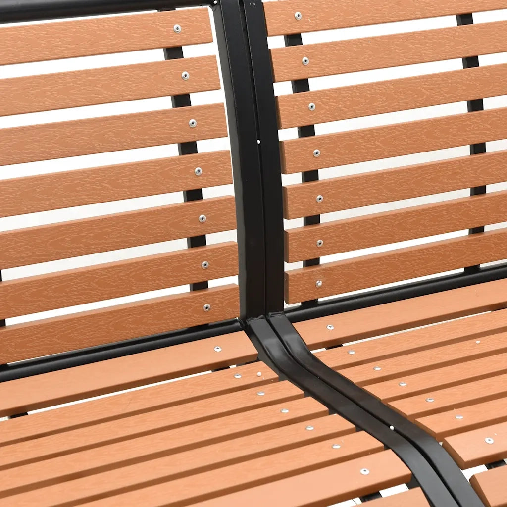 Panca Giardino Marrone 231cm Legno e Acciaio Verniciato Polvere 366539