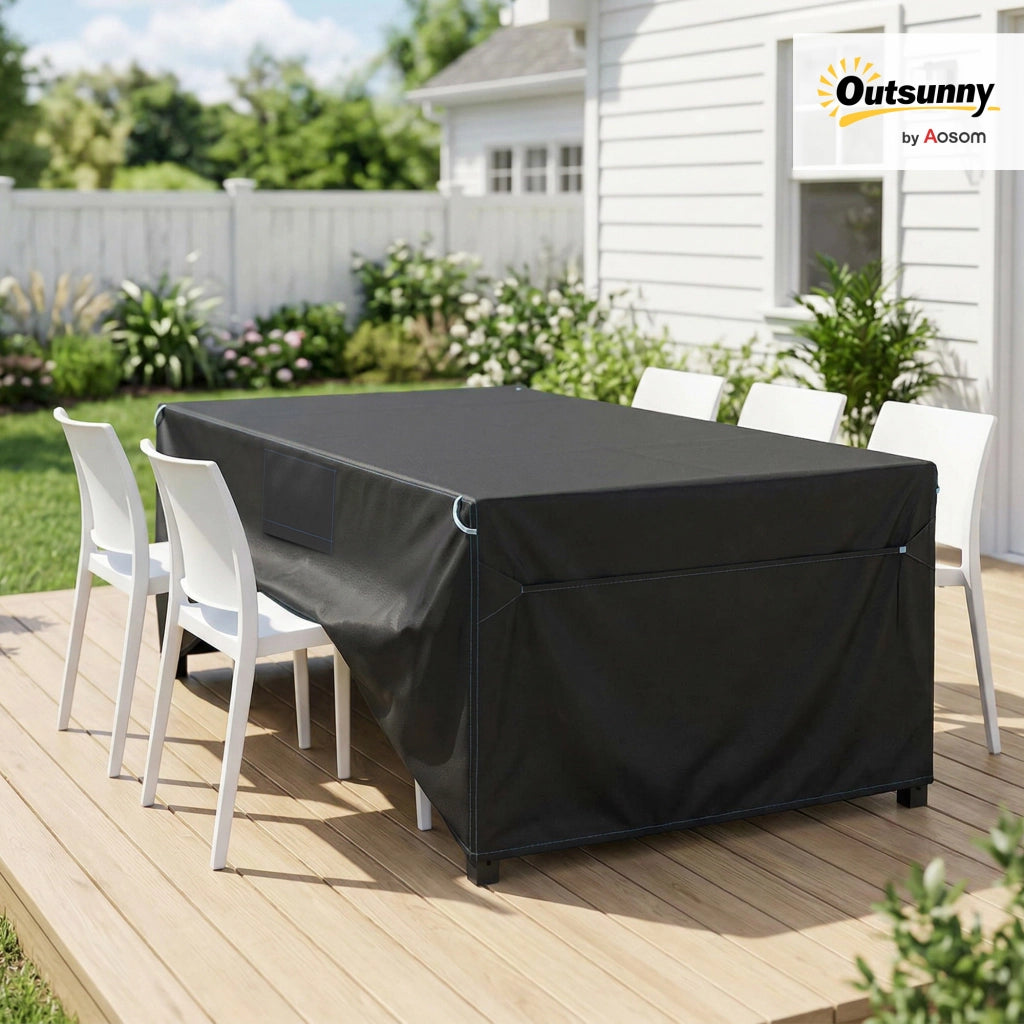 Copertura protettiva per mobili da giardino ¨C Xylo ¨C 180x120x74cm nero impermeabile anti-UV