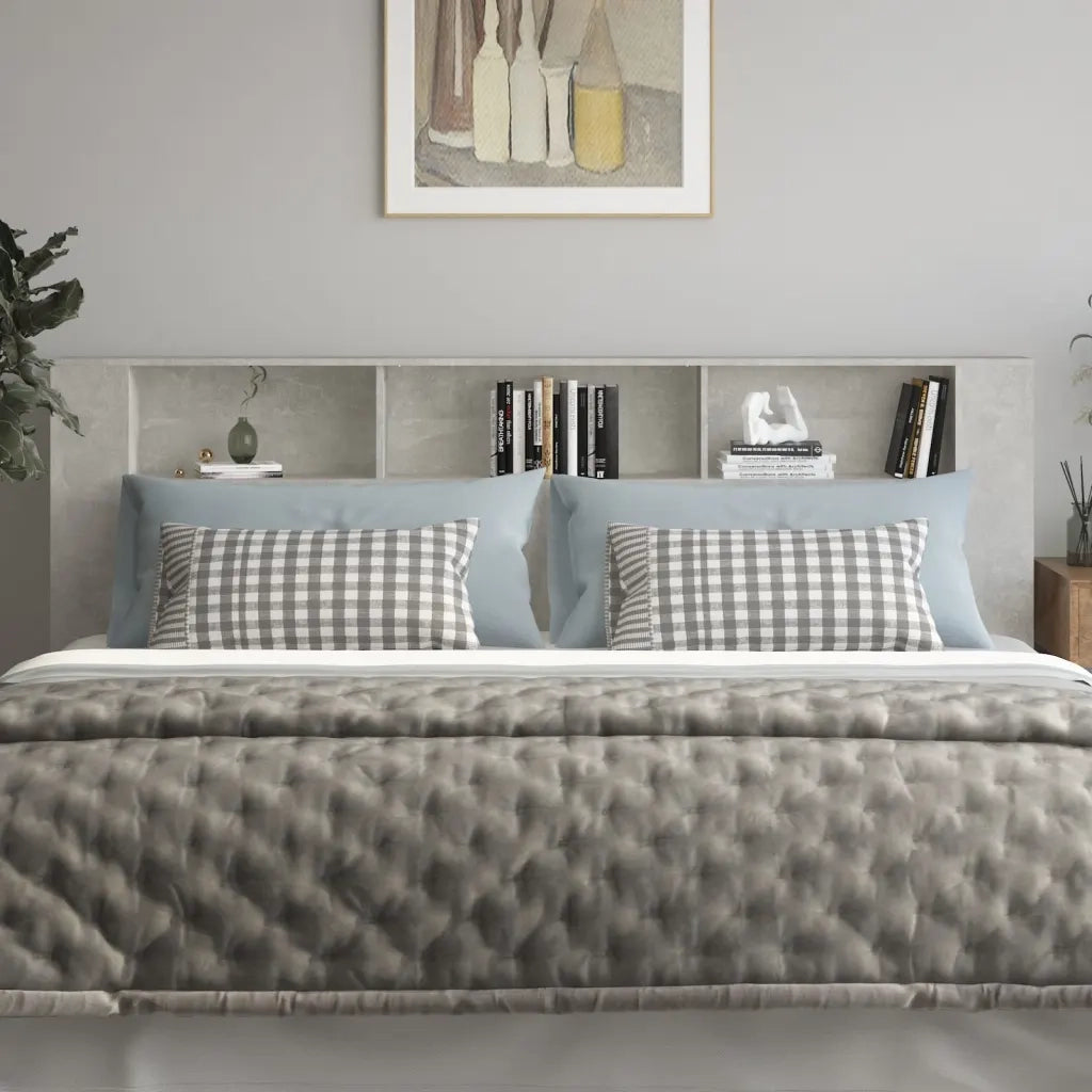 Testiera | Testata con Scomparti Grigio Cemento 220x18,5x104,5 cm