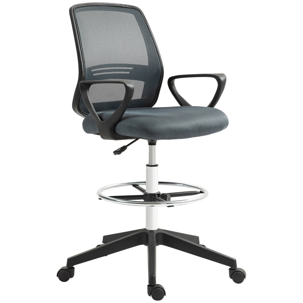Sedia da ufficio ergonomica con braccioli e poggiapiedi regolabile ¨C zephmum ¨C Grigio