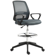 Sedia da ufficio ergonomica con braccioli e poggiapiedi regolabile ¨C zephmum ¨C Grigio
