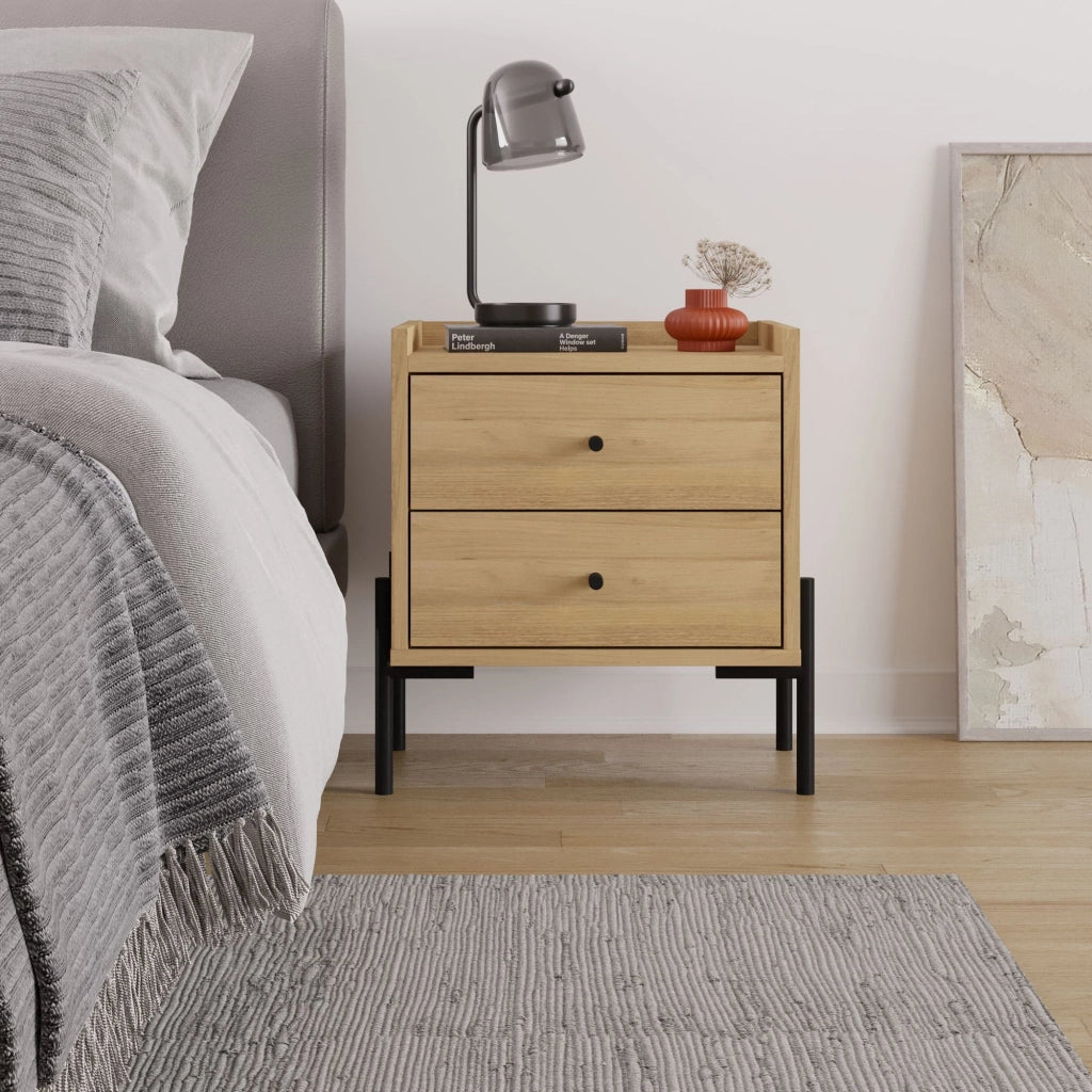 Comodino in legno "Malta" - 45 x 35 x 52 cm - Marrone chiaro
