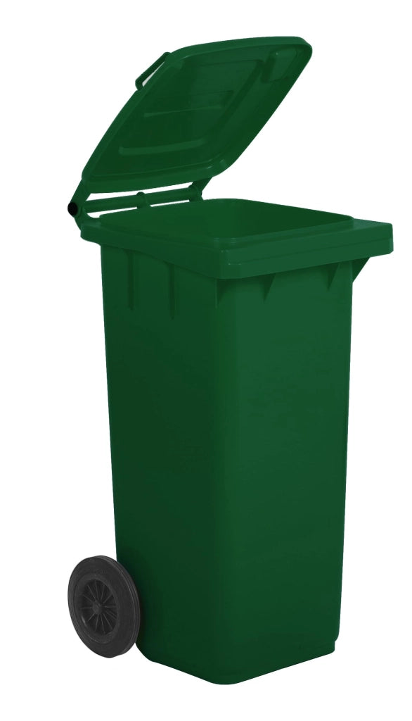 Bidone per la Raccolta Differenziata 120 l Carrellato Colore Verde per Uso