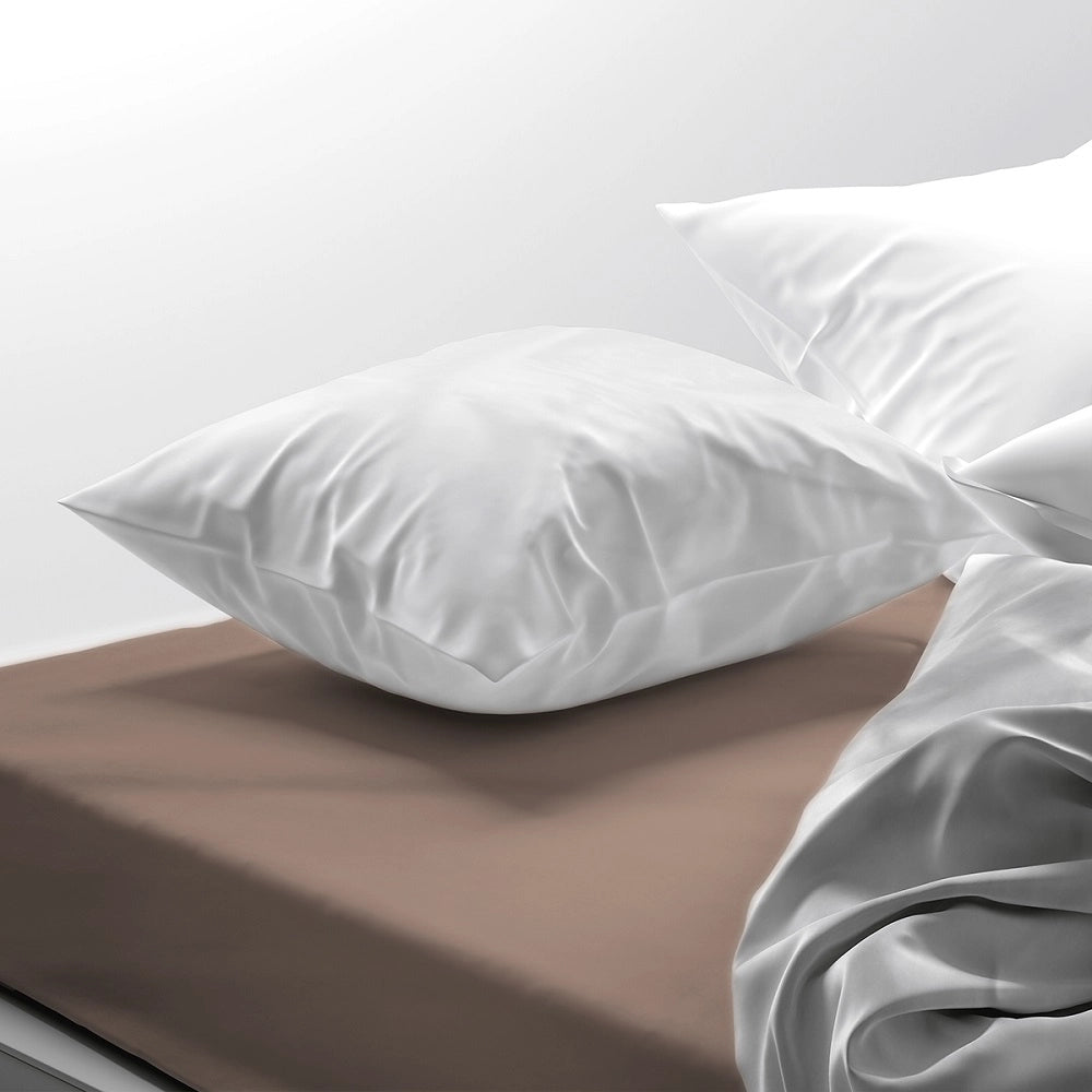 Lenzuolo letto sotto con angoli 100% puro cotone Made in Italy tinta unita Terra - 1 Piazza e mezza