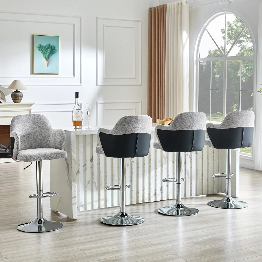 BARHOCKER regolabili girevoli Set da 2 pezzi Tessuto grigio chiaro