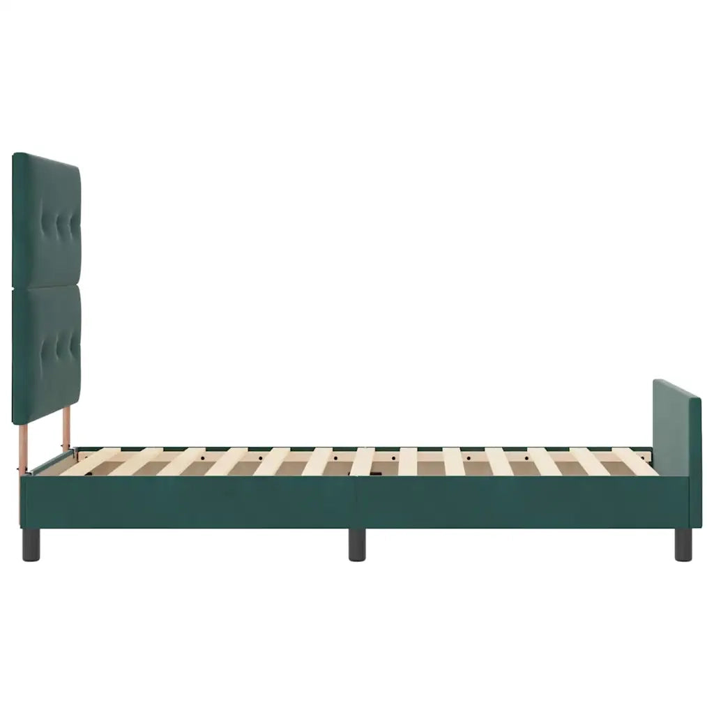 Letto a molle con testiera Verde Scuro 100 x 200 cm Velluto 3344924