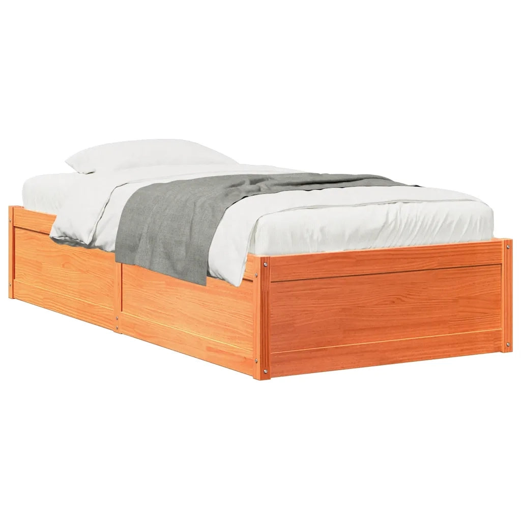 Letto singolo | Letto per adulti | Letto senza Materasso Marrone Cera 90x200 cm Legno di Pino