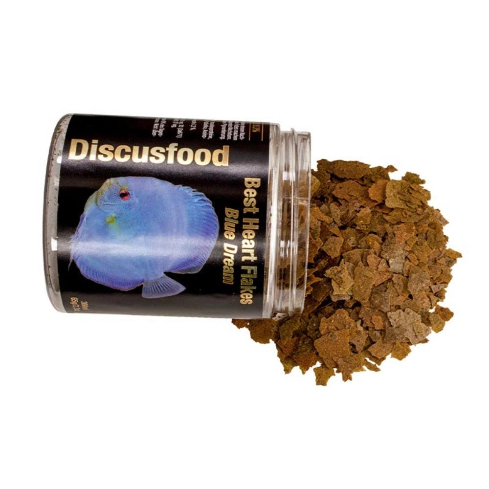 DiscusFood Best Heart Flakes Blue Dream 300ml - mangime in fiocchi per la colorazione di Discus