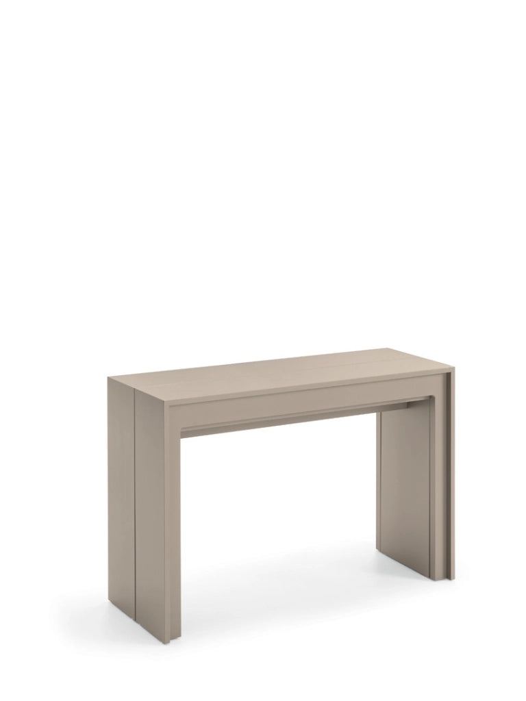 Consolle Allungabile Segmenta OM/119/T, Laccato Tortora Opaco, Struttura in MDF e Allunghe in Melaminico Antigraffio - Stones