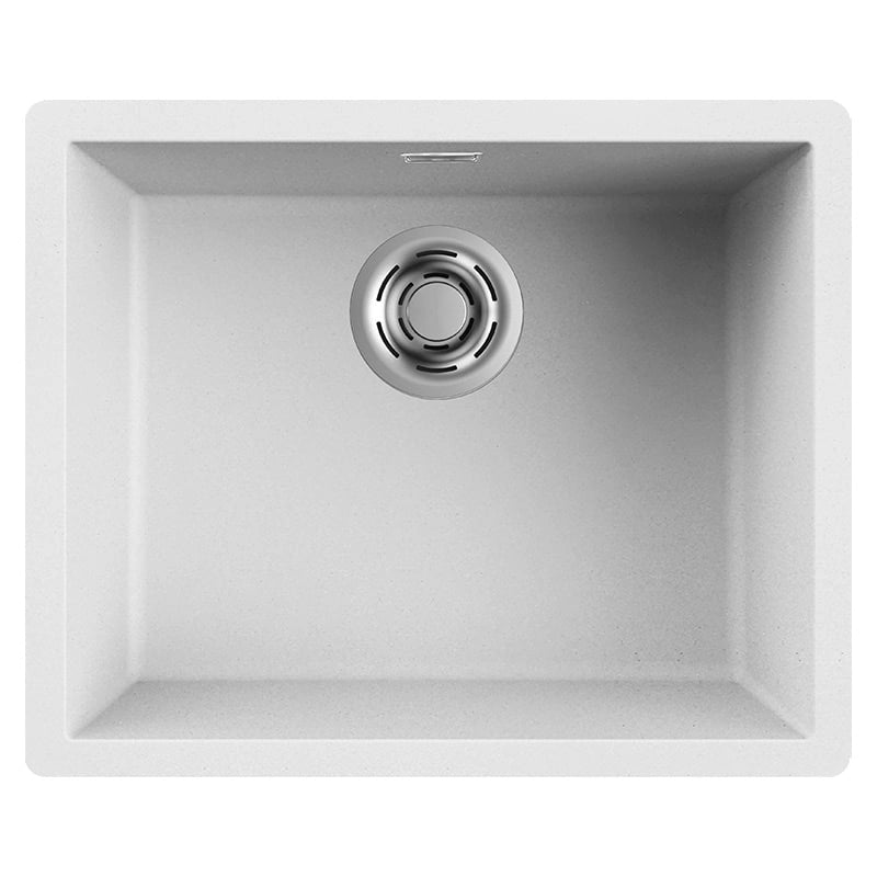 Lavello Elleci Incasso 1 vasca 55,6x45,6 Zen 105 Keratek Plus Bianco White Assoluto LKZ10596