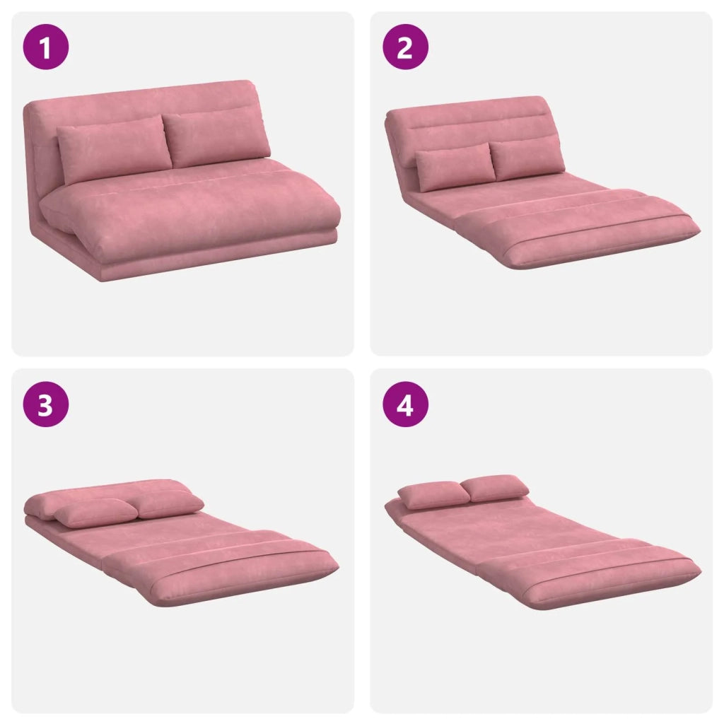 Sedia da Pavimento Rosa 110 x 82 x 55 cm Velluto 42028213