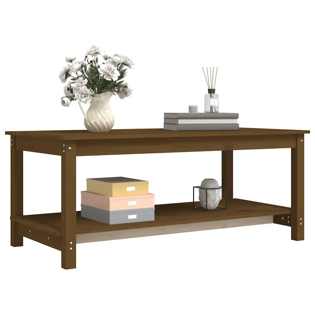 Tavolino da Salotto Ambra 110x55x45 cm Legno Massello di Pino 822275