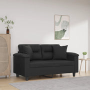 Divano a 2 Posti con Cuscini-Sofa 2 Posti con Cuscini Nero 120 cm in Similpelle 649286