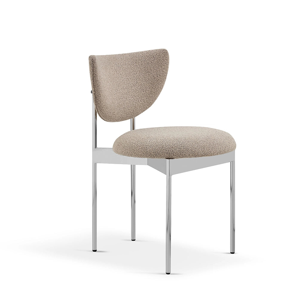 Sedia da pranzo Lunar - Xylo - 54x47x76 cm - Beige/Kaki - Struttura metallica nera senza braccioli