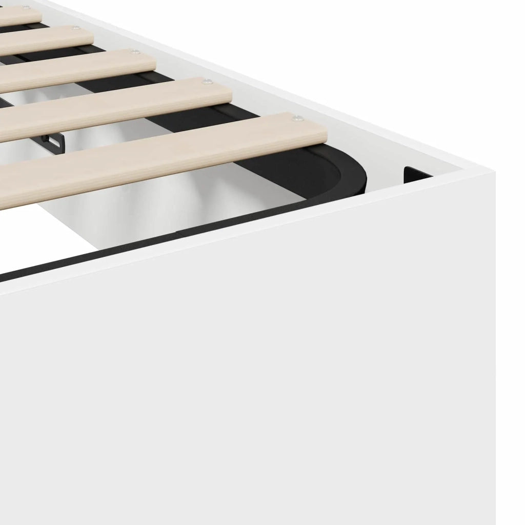 Letto matrimoniale | Letto per adulti | Letto ottomano Bianco 193 x 120 x 25 cm Legno ingegnerizzato